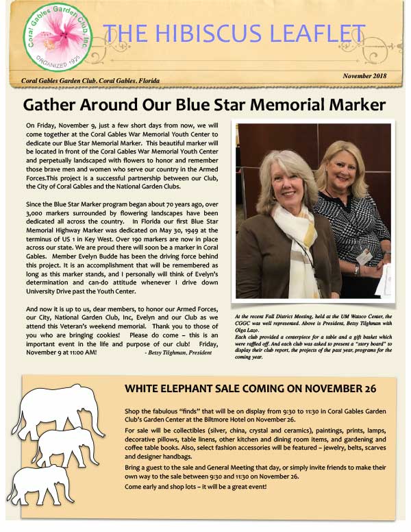 November 2018 Hibiscus Leaflet
