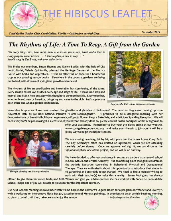 November 2019 Hibiscus Leaflet