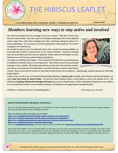 Coral Gables Garden Club Hibiscus Leaflet January 2021