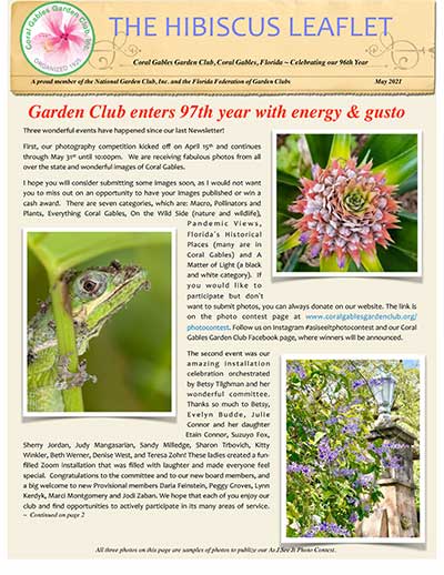 Coral Gables Garden Club Hibiscus Leaflet May 2021